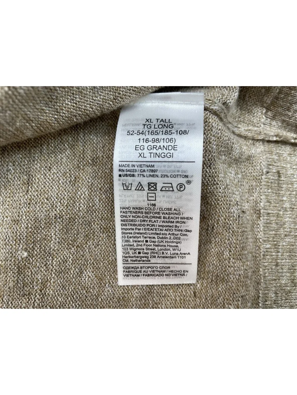 Banana Republic Full Zip Sweater Polo XL Tall Cotton Colorblock Retro XLT